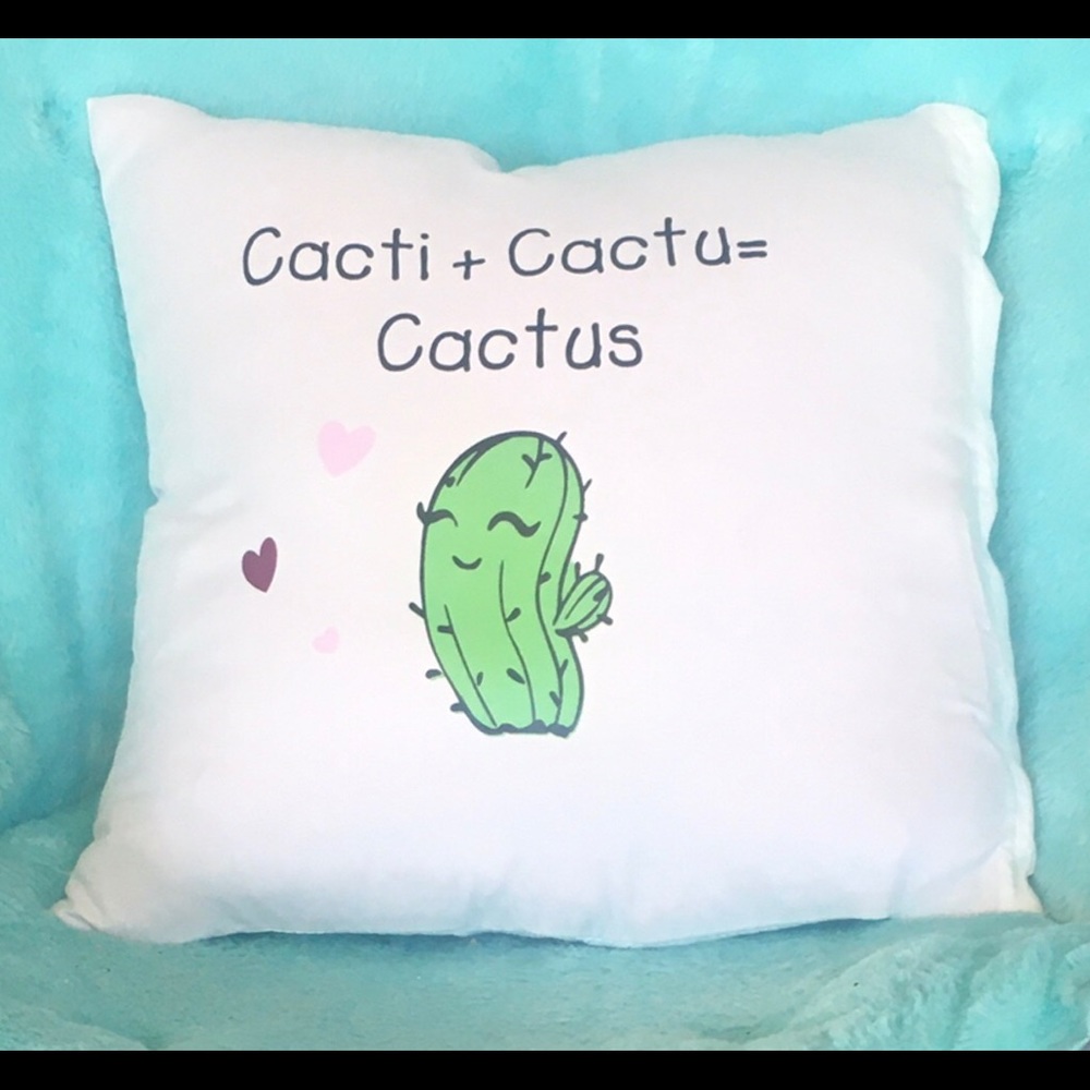 Cactus cute throw pillow cover